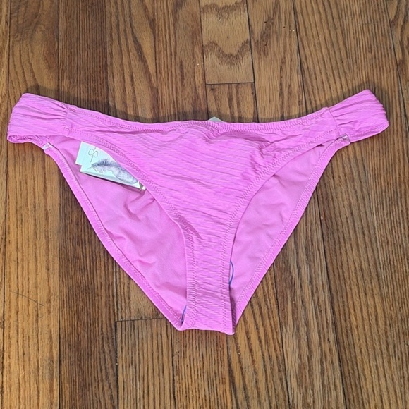 Jessica Simpson Pretty Pique Side-Shirred Bikini‎ Bottom Femme Pink Size XL NWT - Picture 2 of 7